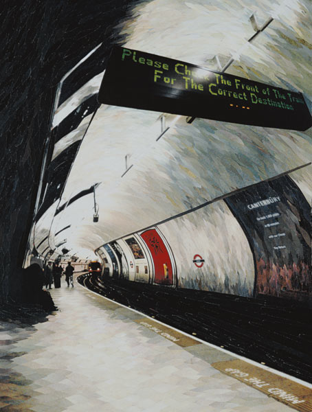 Please Check the front of the Train... 1998 (paper mosaic collage)  von Ellen  Golla