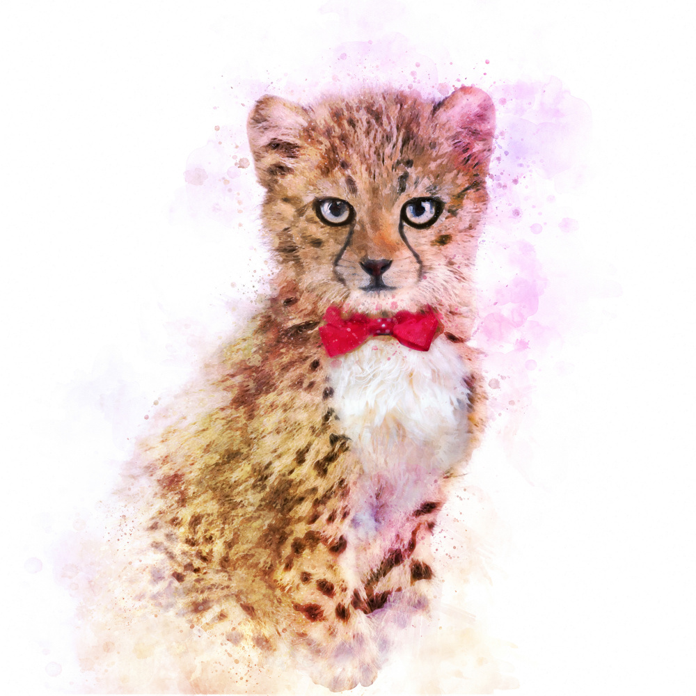 Baby-Gepard-Aquarell von Emel Tunaboylu