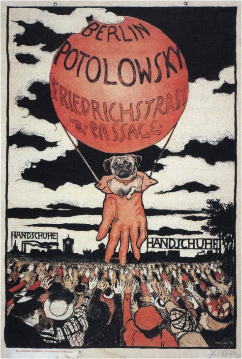 Plakat für die Handschuhfabrik Potolowsky von Emil Orlik