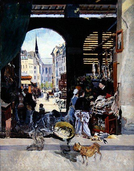 The Carmes Market, Rue Maubert von Emile Antoine Guillier