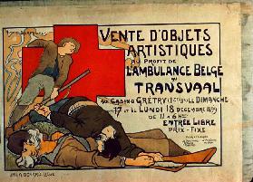 Plakat für den Verkauf von Kunstgegenständen zugunsten des Belgischen Krankenwagens in Transvaal, Li 1899