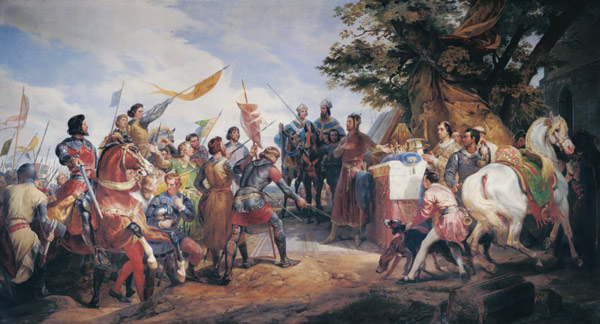 The Battle of Bouvines, 27th July 1214 von Emile Jean Horace Vernet