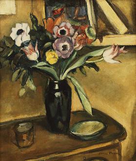 Blumenvase - Anemonen und Tulpen; Blumenvase - Anemonen und Tulpen,