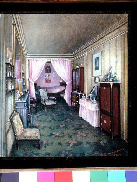 Bedchamber Interior at the Hotel Rainbeaux, Paris von Emma Roberts