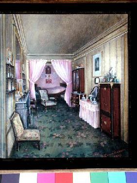 Bedchamber Interior at the Hotel Rainbeaux, Paris 1864  on