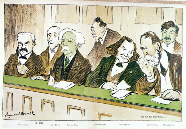 Caricature of Gabriel Faure (1845-1924) presiding over the Jury du Conservatoire, from ''l''Assiette von Emmanuel Barcet