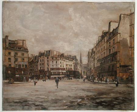 Place Maubert, Paris von Emmanuel Lansyer