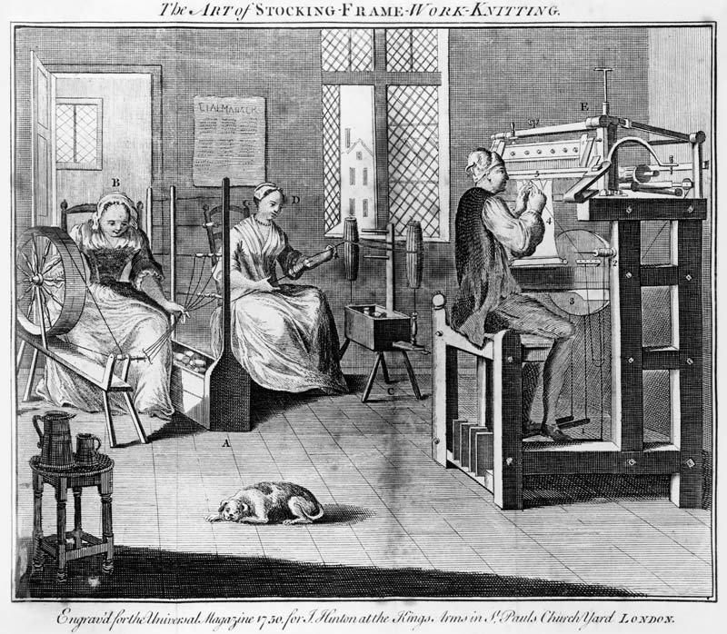 The Art of Stocking-Frame-Work-Knitting; engraved for the ''Universal Magazine'' 1750 von English School