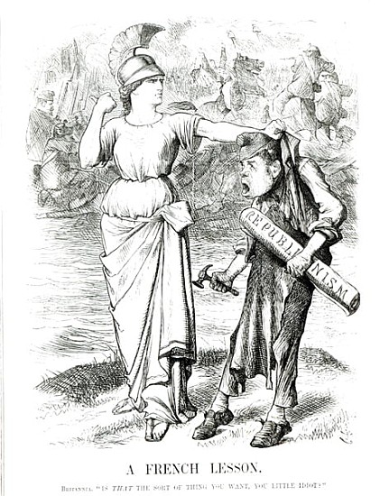 A French Lesson'', cartoon from ''Punch'' magazine, April 8th 1871 von English School