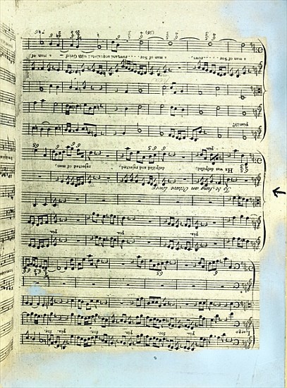 A page from one of the only two copies known to exist of the first printing of Handel''s Messiah in  von English School