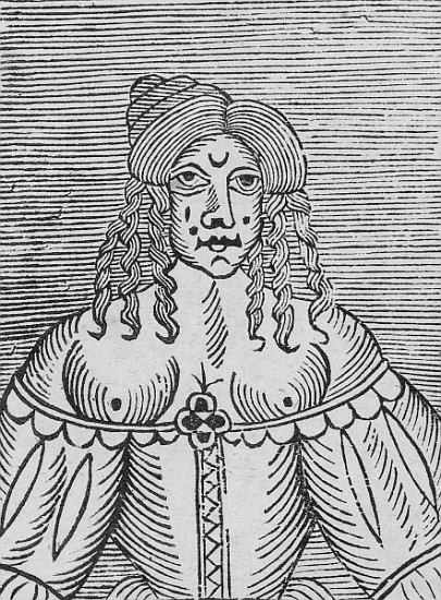 A Tudor Lady with bared breasts, an illustration from ''A Book of Roxburghe Ballads'' von English School