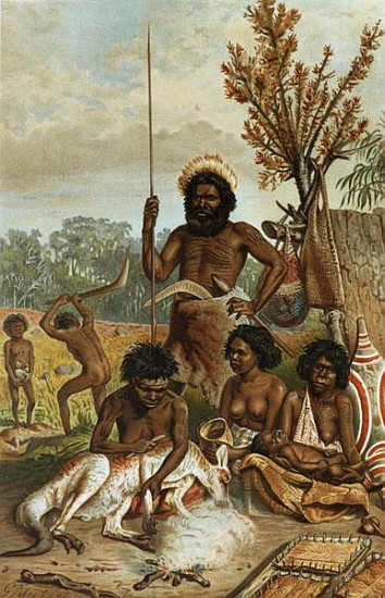An Australian family-party from New South Wales, from ''The History of Mankind'', Vol.1, by Prof. Fr von English School