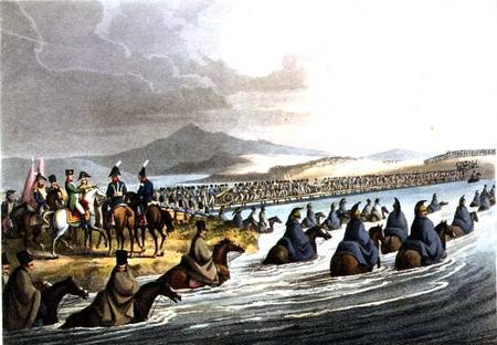 The Boasted Crossing of the Niemen at the Opening of the Campaign in 1812 by N. Bonaparte, from a dr von English School