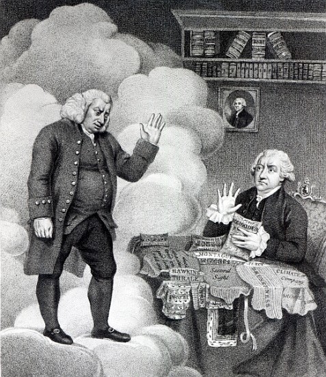 Boswell and the Ghost of Samuel Johnson, published in 1803 von English School