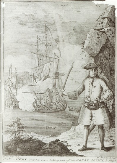 Captain Avery capturing the ''Ganj-i-Sawai'' on 8th September 1695 von English School