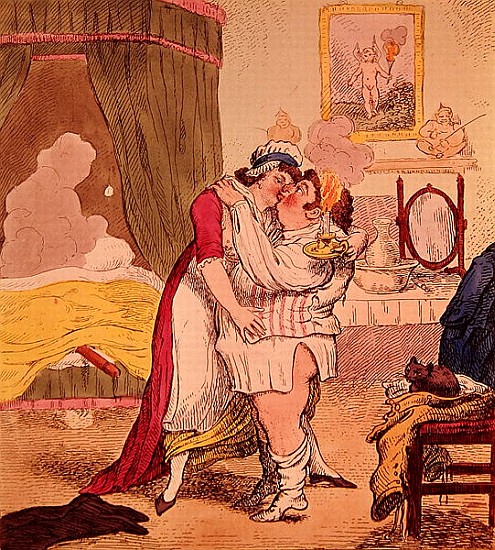 Caricature satirising the relationship of Charles James Fox and Elizabeth Armistead von English School