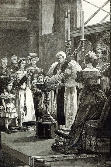 Christening of the Princess Louise in Buckingham Palace Chapel von English School