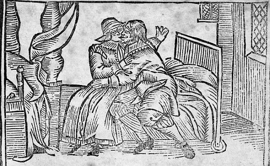 Couple Kissing, illustration from the ''Roxburghe Ballads'' von English School