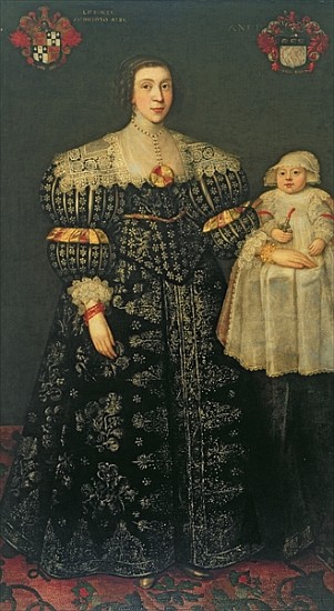 Double Portrait of Mary, Lady Bowes, Aged 24, and her Eldest Son, Thomas von English School