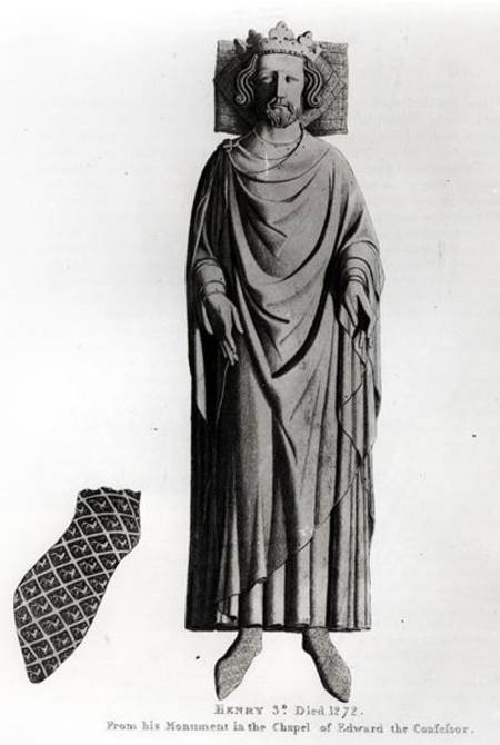 Effigy of King Henry III (1207-72) from his monument in the Chapel of Edward the Confessor von English School