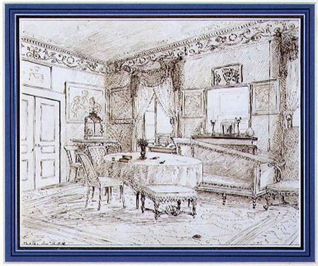 An English Regency salon interior, London von English School