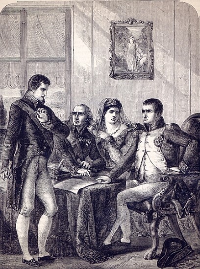 Ferdinand of Spain resigning his crown at the dictation of the Emperor Napoleon von English School