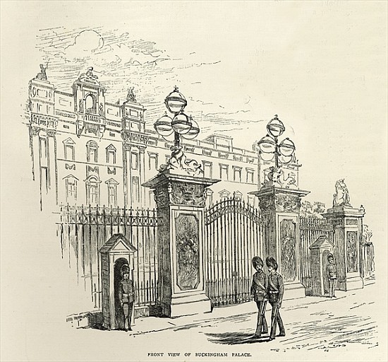 Front view of Buckingham Palace, from ''Leisure Hour'' von English School