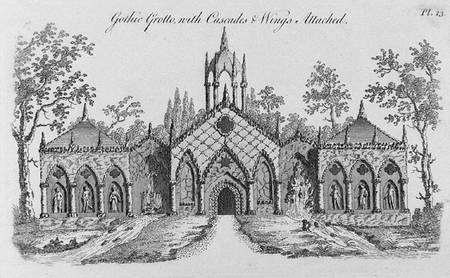 Gothic Grotto with Cascades and Wings Attached, from 'Grotesque Architecture or Rural Amusement' by von English School