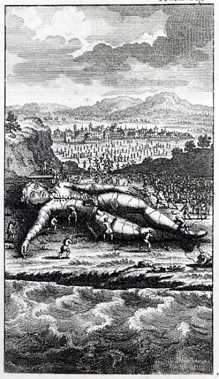 Gulliver captured the Lilliputians, illustration from ''Gulliver''s Travels''Jonathan Swift von English School