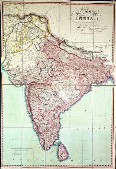 Improved Map of India published in London 1820 () von English School