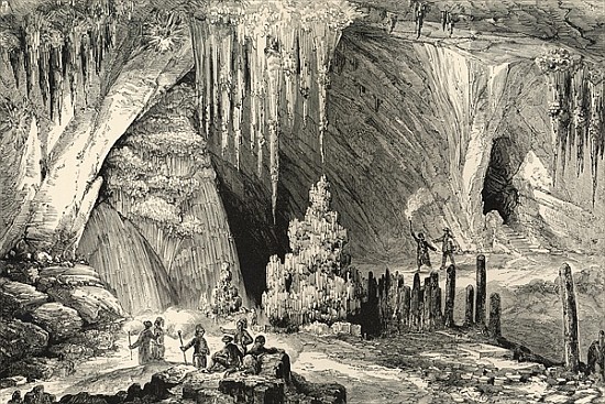 Interior of the Grotto of Antiparos von English School