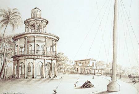 The Lighthouse in Kandy (pen & ink on paper) von English School
