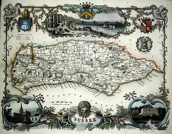 Map of Sussex von English School