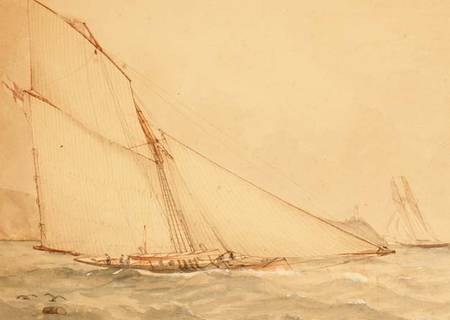 An Eight Meter Gaff rigged Topsail Cutter, The Royal Yacht Squadron von English School