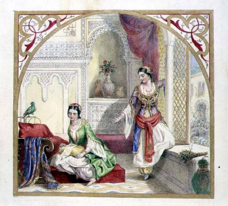 A Moorish Interior with Two Women von English School