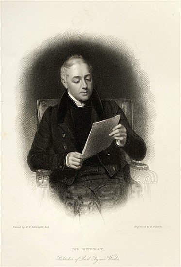 Mr. Murray, publisher of Lord Byron''s works; engraved by E. Finden von English School