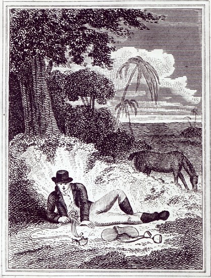 Mungo Park in Africa, an illustration from ''Travels in the interior districts of Africa: performed  von English School