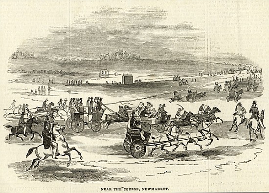 Near the Course, Newmarket, from ''The Illustrated London News'', 3rd May 1845 von English School