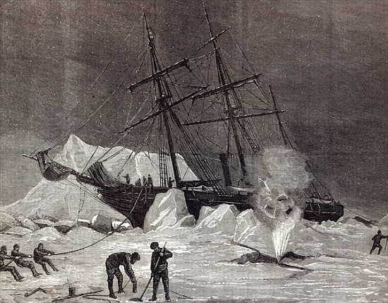 ''Pandora'' nipped in the ice, Melville Bay 24th July, from ''The Illustrated London News'' von English School