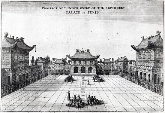 Prospect of the Inner Court of the Emperor''s Palace at Pekin von English School