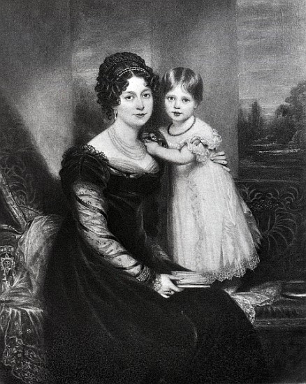 Queen Victoria as an infant with her mother the Duchess of Kent, c.1822 von English School
