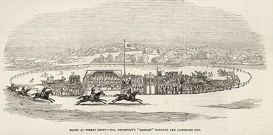 Races at Wheat Croft: Col. Thompson''s ''Hamlet'' winning the Lascelles Cup, from ''The Illustrated  von English School