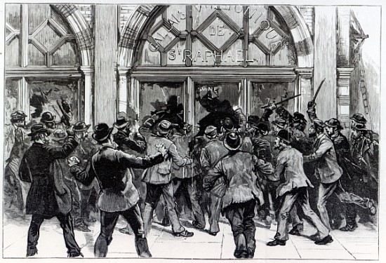 Rioting in the West End of London, illustration from ''The Graphic'', February 13th 1886 von English School