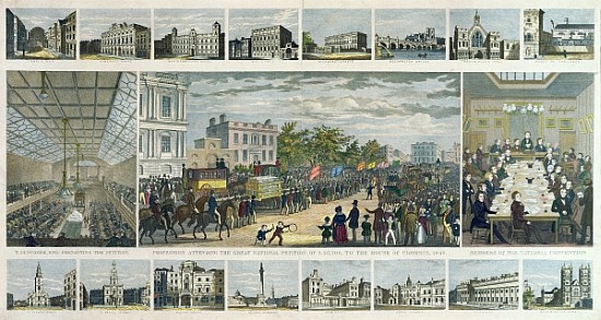 Scenes Associated with the Presentation of the Petition to Parliament by Thomas Duncombe (1796-1861) von English School