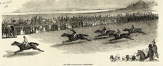 The 2000 Guinea Race, Newmarket, from ''The Illustrated London News'', 3rd May 1845 von English School