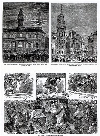 The Agitation in Ireland, illustrations from ''The Graphic'', December 6th 1879 von English School