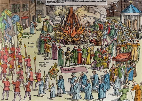 The Burning of the Remains of Martin Bucer (1491-1551) and Paul Fagius (1504-49) on Market Hill in C von English School
