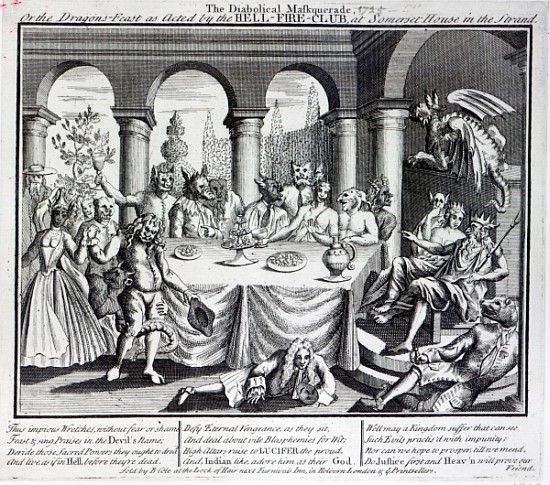 The diabolical maskquerade, or the the dragons-feast as acted the Hell-Fire-Club, at Somerset House  von English School
