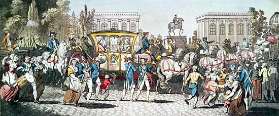 The Entry of Louis XVI (1754-93) into Paris, 6th October 1789 von English School