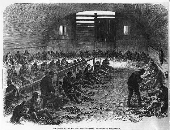 The Labour Yard of the Bethnal Green Employment Association, from ''The Illustrated London News'' von English School